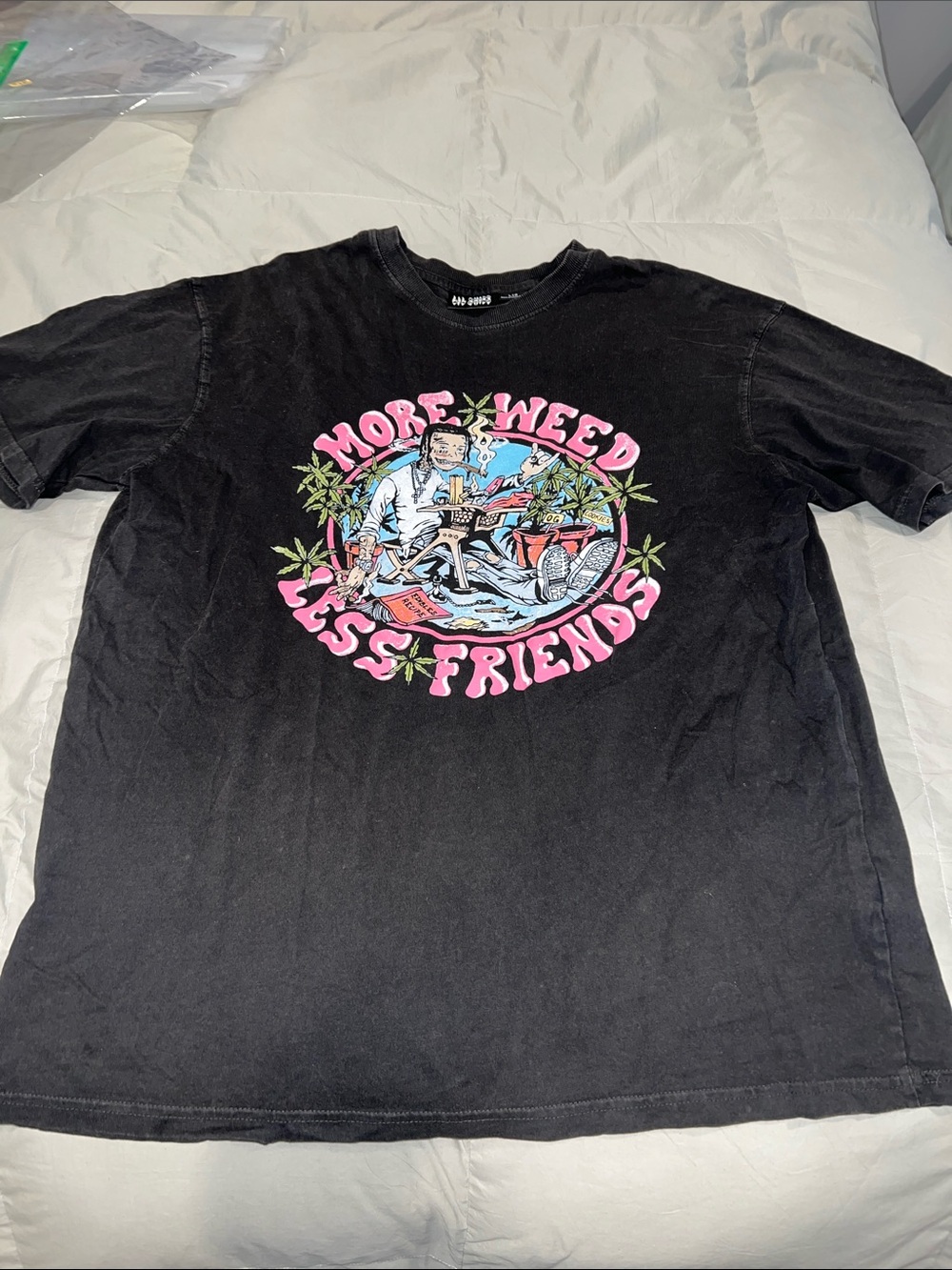 Billionaire Boys Club Black Tee with Pink, Blue & Green Graphic